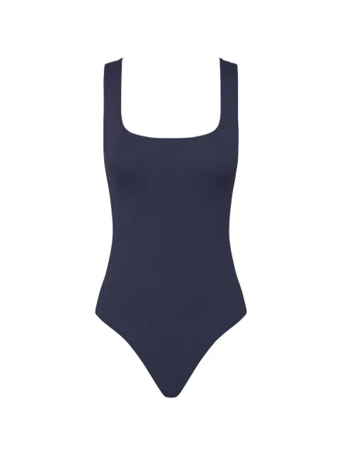 BONDI BORN Fernanda square-neck swimsuit Blue EMM434WMAR