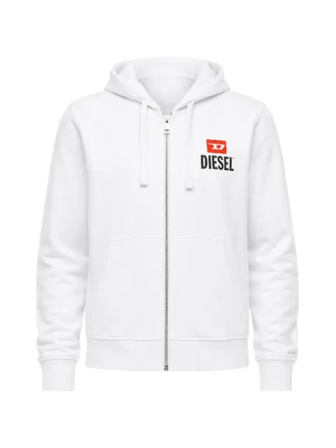 Diesel logo-print zip-up hoodie White A19712RNCKM