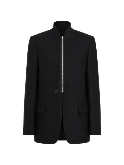 MM6 Maison Margiela zip-front flannel blazer Black S52BN0153M36003