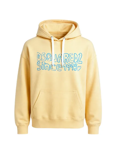 DSQUARED2 logo-print cotton hoodie Yellow S74GU0735S25030