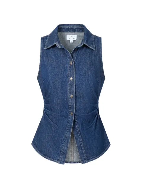 Tanya Taylor Hanelle gathered-waist top Blue P26T547558