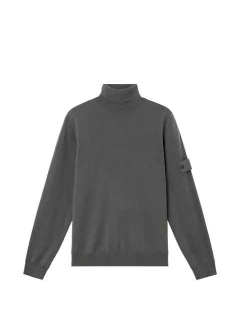 Stone Island logo-patch roll-neck sweater Grey K2S155100075S00FC