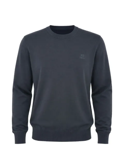 Diesel logo-print crew-neck sweater Blue A10233RLXKB