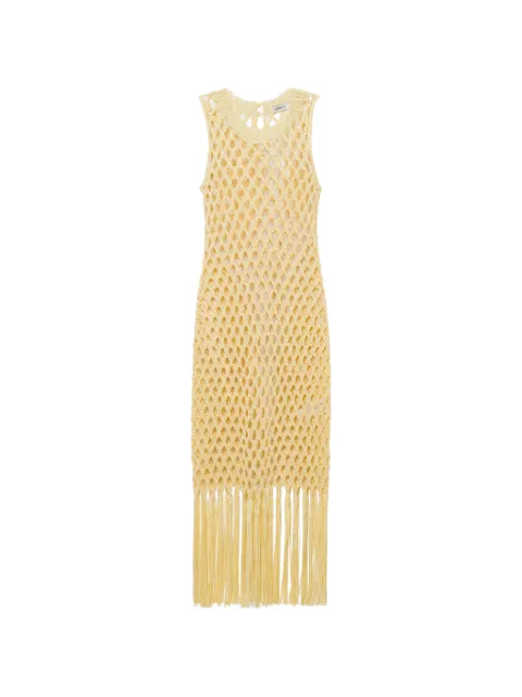 SIMKHAI Jensen macramé fringe dress Yellow 2261104SW