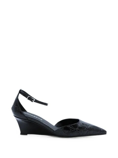 Notabene crocodile-effect wedge sandals Black ELSA