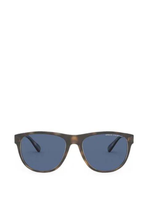 Armani Exchange tortoiseshell-effect round-frame sunglasses Brown AX4096S