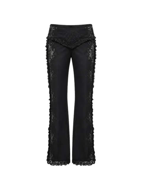 DSQUARED2 lace-inset ruffled trousers Black S72KA1201S78371