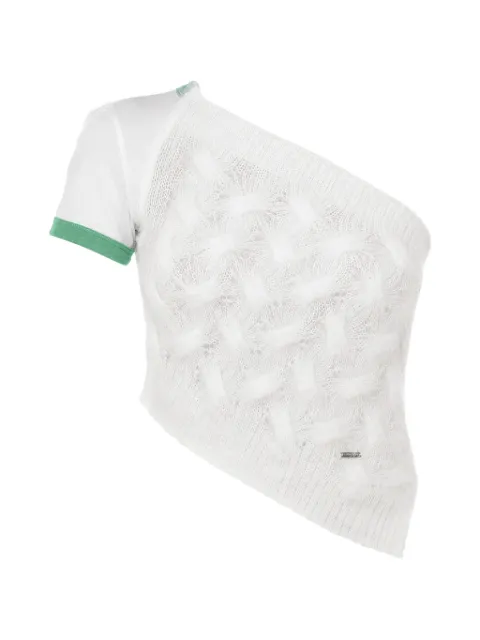 DSQUARED2 one-shoulder cable-knit top White S72HA1160S18359