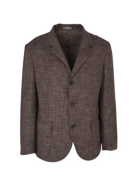 Corneliani textured single-breasted blazer Brown 27X5352716509