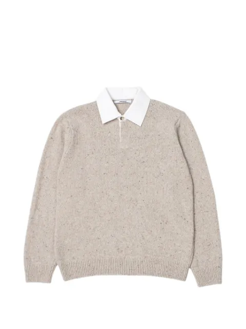 Dean Edmonds flecked-knit polo shirt Neutrals 3266007090PLAINTAUPE