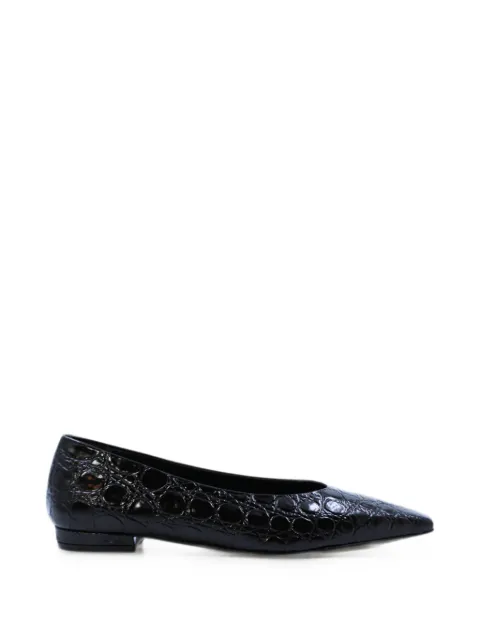 Notabene crocodile-effect square-toe ballet flats Black GISELA