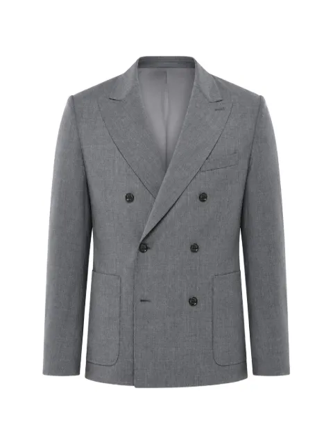 Paolo Pecora double-breasted patch-pocket blazer Grey 24IC1M0L04130578995