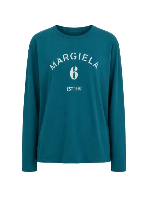 MM6 Maison Margiela logo-print long-sleeve sweatshirt Blue SH0NH0024M20048