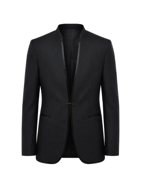 Corneliani satin-trim single-breasted blazer Black 876Z051166104091