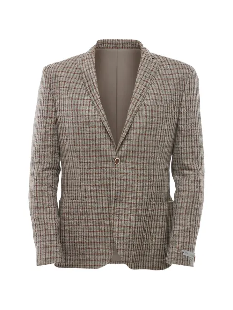 Corneliani check-pattern single-breasted blazer Neutrals 84XZ599836034030