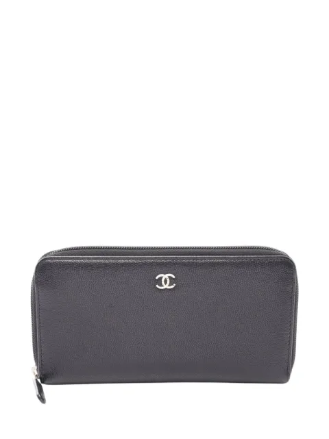 CHANEL Pre-Owned 2013-2014 CC Caviar Zip Around Wallet long wallets Black LYVZIQMIEALUT7X0