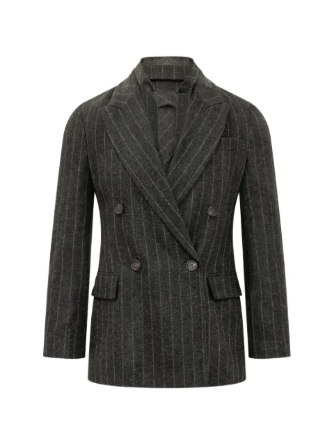 Brunello Cucinelli pinstripe double-breasted jacket Grey MG5767357C520