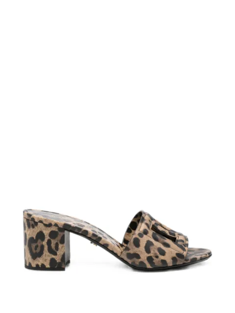 Dolce & Gabbana leopard-print cutout-logo sandals Neutrals CR1966A0426