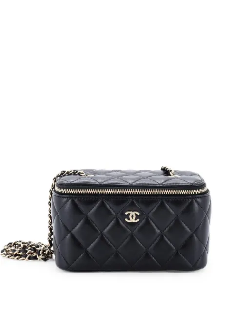 CHANEL Pre-Owned Classic Vanity Case with Chain Quilted Lambskin Small clutch bag Black RSOE2JWBZWXN1FPN