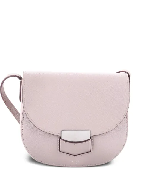 Celine Pre-Owned Trotteur Grainy Leather Small crossbody bag Grey HPTFAFXFB1X4LO9O