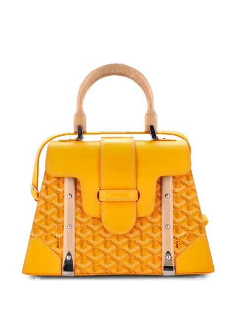 Goyard Pre-Owned Saigon Top Handle Bag Coated Canvas with Leather PM satchel Yellow TMJ6LTHD2PJVJFB4