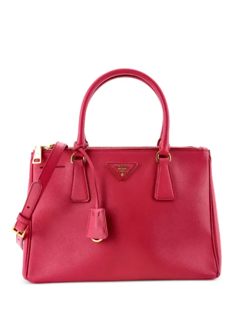 Prada Pre-Owned Double Zip Lux Saffiano Leather Small tote bag Pink QW4ZI6HO2SVTEEI5