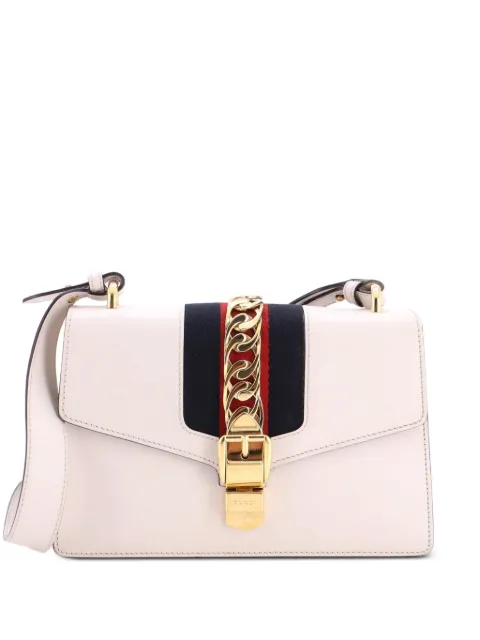 Gucci Pre-Owned Sylvie Leather Small shoulder bag White 02K2YD747HDKUQYC