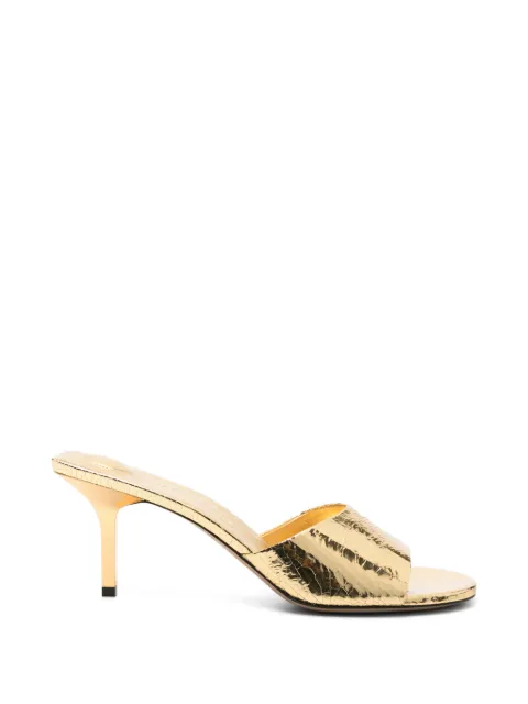 Jacquemus The Cubisto cracked-effect heeled sandals Gold FOW00167AC21G01