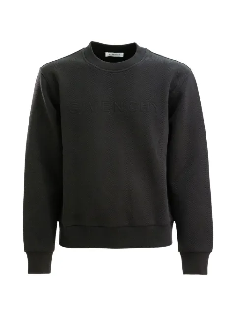 Givenchy logo-embossed chevron-pattern sweater Black BM90XS3YT9
