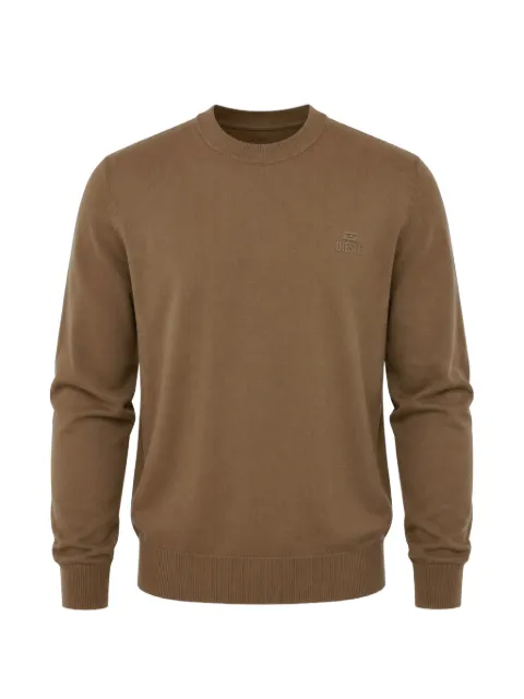 Diesel embossed-logo cotton sweater Brown A10233RLXKB7DA