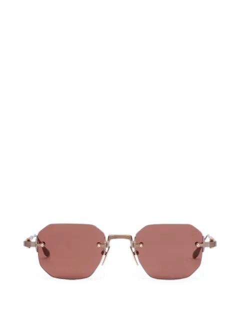 Akoni geometric-frame rimless sunglasses Brown AKS308