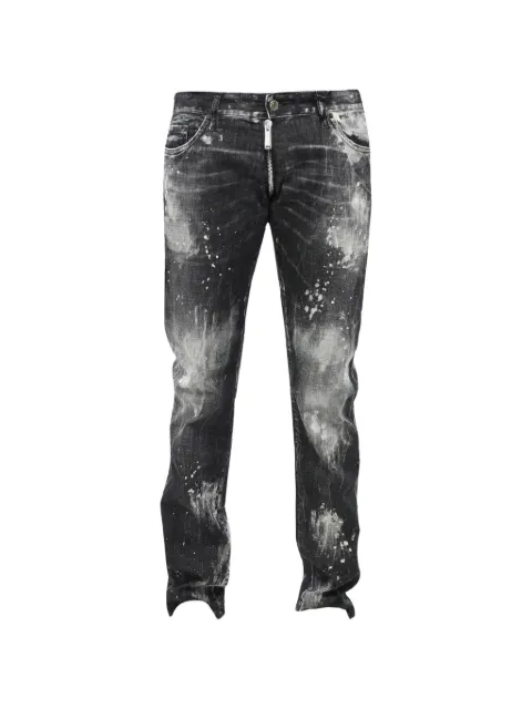 DSQUARED2 belt-loop bleached-effect jeans Black S71LB1282S30357