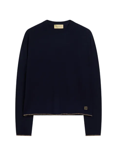 MOMONÌ Karasu lurex-trim sweater Blue 266MMOKN01126670MO