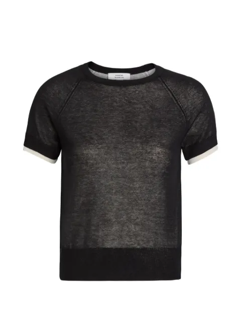 Vince raglan-sleeve ribbed-trim top Black V184579886