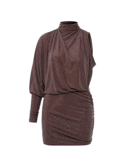 Alexandre Vauthier rhinestone-embellished draped mini dress Red 241DR2055BBLACKCHERRYRED