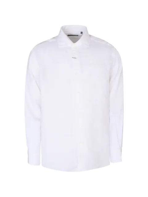 Corneliani long-sleeve linen shirt White 27P1262711091