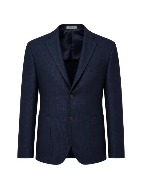 Corneliani micro-patterned single-breasted jacket Blue 27XG762716941