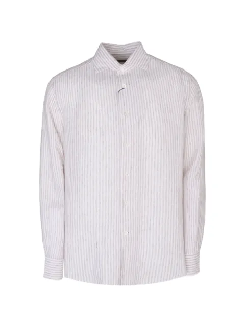 Corneliani striped linen shirt White 27P1262711332