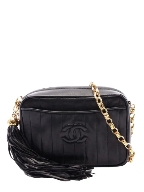 CHANEL Pre-Owned 1991-1994 Quilted Lambskin Mademoiselle Tassel Camera Bag crossbody bag Black QBX2VD4UAIJ9WKKQ