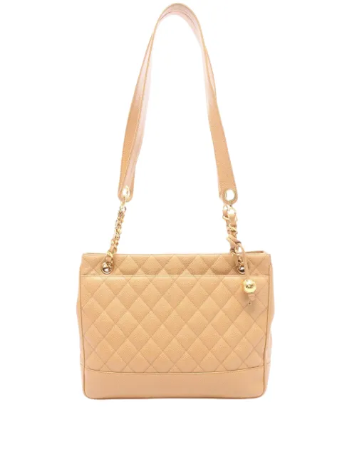 CHANEL Pre-Owned 1991-1994 Quilted Caviar Ball Charm tote bag Neutrals HD970Q0FC32W07TB
