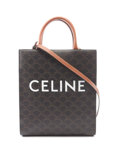 Celine Pre-Owned 2021-2026 Small Triomphe Coated Canvas Vertical Cabas Tote satchel Brown V81SBTNT7045R1ZA