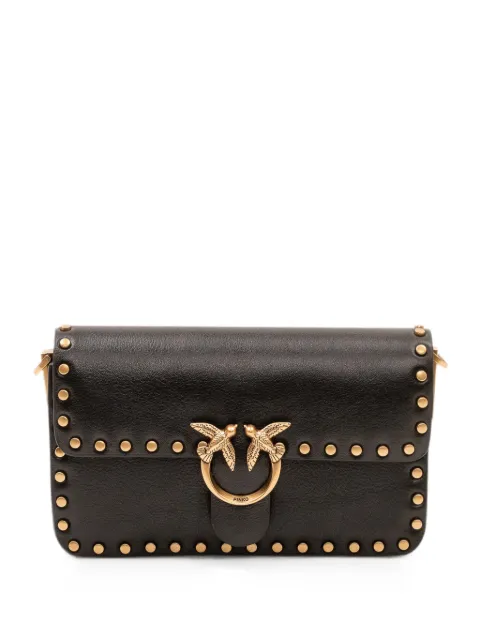 PINKO Baby Love One Slouchy studded shoulder bag Black 107345A2JG