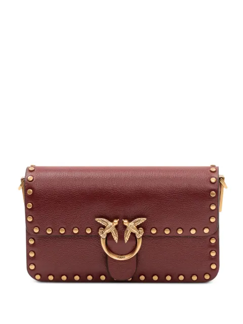 PINKO Baby Love One Slouchy studded shoulder bag Red 107345A2JG