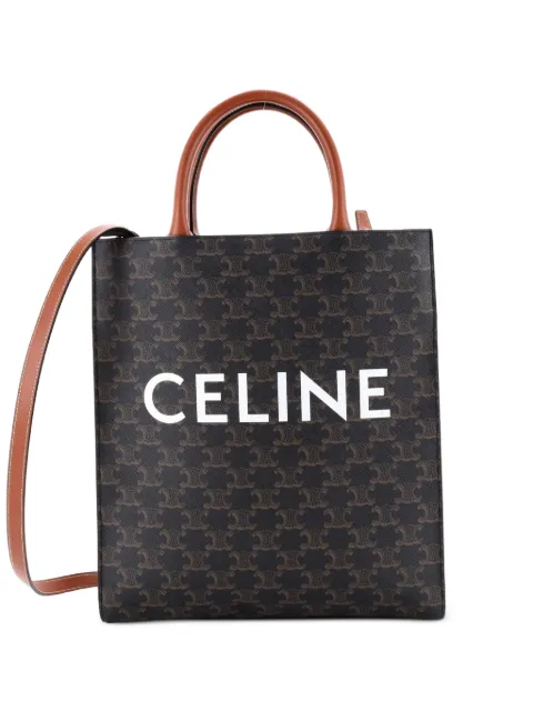Celine Pre-Owned Vertical Cabas Triomphe Coated Canvas Small tote bag Brown 7XN97Y0I61LLZJKU