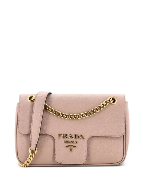 Prada Pre-Owned Pattina Flap Shoulder Bag Saffiano Leather Small crossbody bag Neutrals 0GZE4I67VIP0ZNJZ