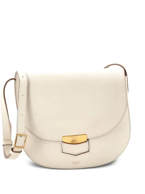 Celine Pre-Owned Trotteur Grainy Leather Medium crossbody bag White HRXP4999UJWVELHS