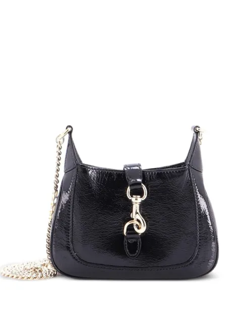 Gucci Pre-Owned Jackie Notte Chain Patent Mini hobo bag Black H46OAORF073HJKP6