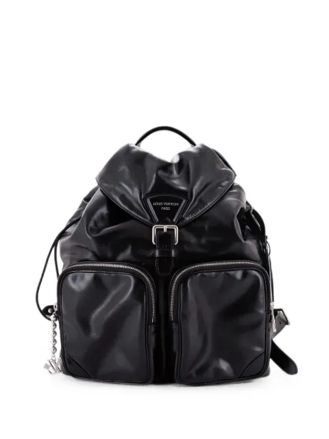 Louis Vuitton Pre-Owned Montsouris Cargo Leather backpack Black W1QMY6FZ18J0GNAC