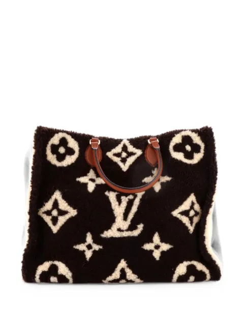 Louis Vuitton Pre-Owned OnTheGo Monogram Giant Teddy Fleece GM tote bag Brown PZ2RR6NNZFSR75YF