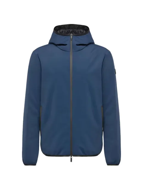 Moncler hooded logo-patch jacket Blue L20911A00076599IY